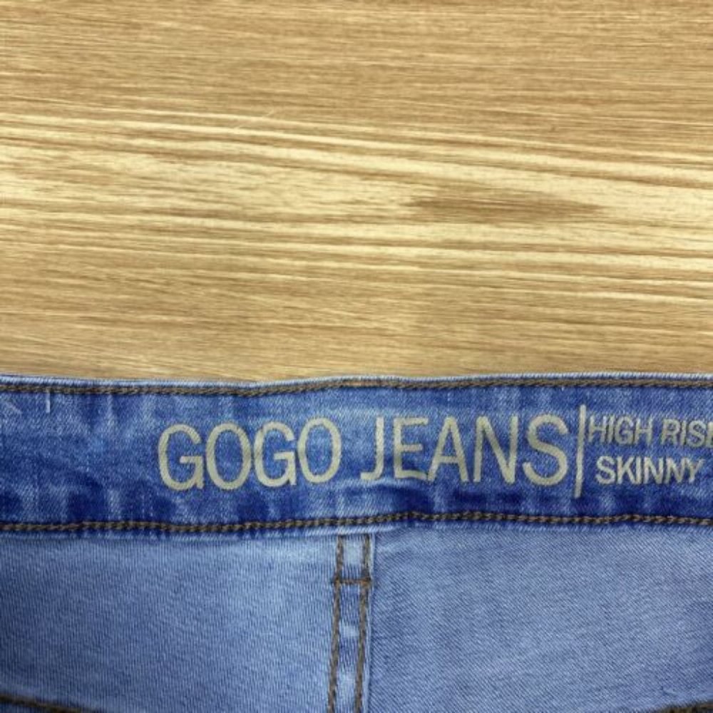 Womens Gogo Jean Skinny Jeans High Rise Distressed Denim Pants Size 14 - Picture 9 of 16